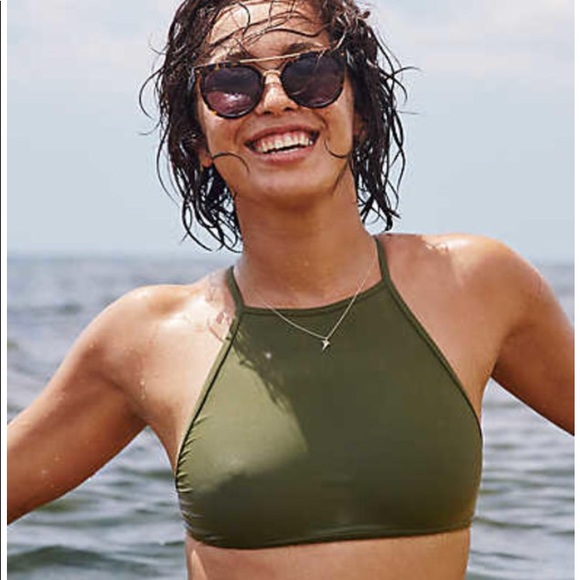 aerie Other - ☀️AERIE BIKINI☀️olive green high neck swimsuit